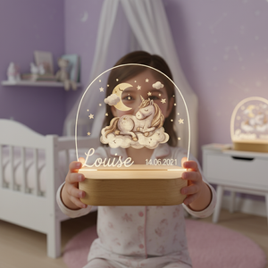 Veilleuse personnalisée idéale comme cadeau de naissance original